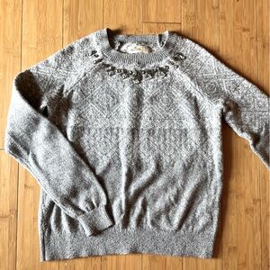 Hollister Gray Embellished Women's Sweater